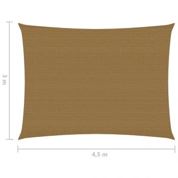 Sonnensegel 160 g/m² Taupe 3x4,5 m HDPE