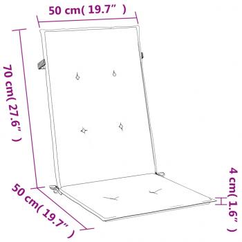 Hochlehner-Auflagen 2 Stk. Melange Taupe 120x50x4 cm Stoff