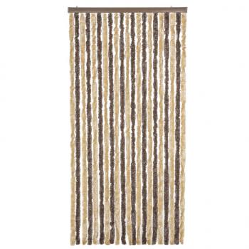 Fliegenvorhang Dunkelbraun und Beige 100x220 cm Chenille