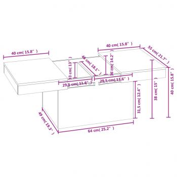 Couchtisch Grau Sonoma 80x55x40 cm Holzwerkstoff