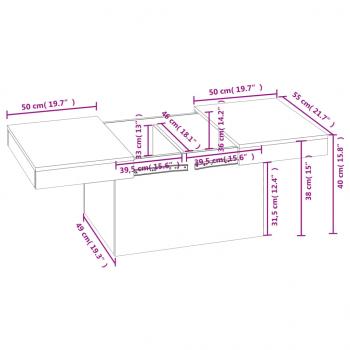 Couchtisch Braun Eichen-Optik 100x55x40 cm Holzwerkstoff