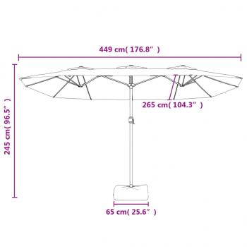 Doppelsonnenschirm mit LEDs Terrakotta 449x245 cm