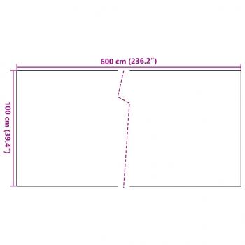 Balkon-Sichtschutz Hellbraun 600x100 cm Poly Rattan