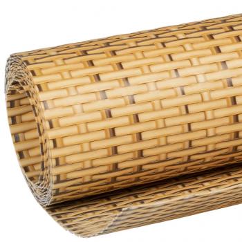 Balkon-Sichtschutz Hellbraun 600x80 cm Poly Rattan