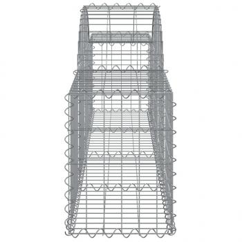 Gabionen mit Hochbogen 7 Stk. 200x30x40/60 cm Verzinktes Eisen