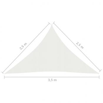 Sonnensegel 160 g/m² Weiß 2,5x2,5x3,5 m HDPE