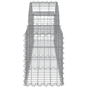 Gabionen mit Hochbogen 10 Stk. 200x30x40/60 cm Verzinktes Eisen