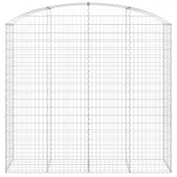 Gabione mit Hochbogen 200x50x180/200 cm Verzinktes Eisen