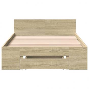 Bettgestell mit Schublade Sonoma-Eiche 75x190 cm Holzwerkstoff