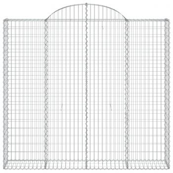 Gabione mit Hochbogen 200x30x180/200 cm Verzinktes Eisen