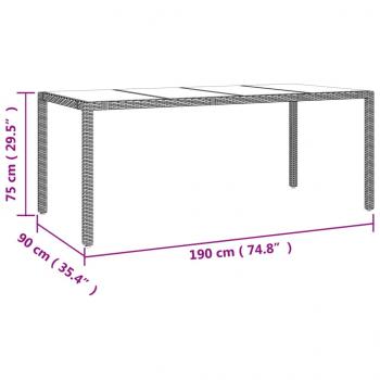 9-tlg. Garten-Essgruppe mit Kissen Schwarz Poly Rattan