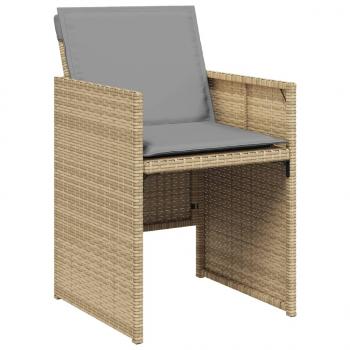 5-tlg. Garten-Essgruppe mit Kissen Beigemischung Poly Rattan