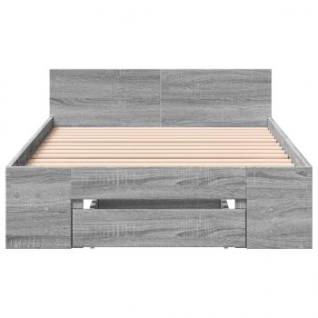 Bettgestell mit Schublade Grau Sonoma 90x190 cm Holzwerkstoff