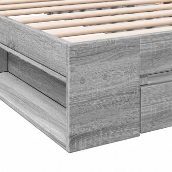 Bettgestell mit Schublade Grau Sonoma 90x190 cm Holzwerkstoff