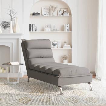 Massage-Chaiselongue mit Kissen Taupe Stoff