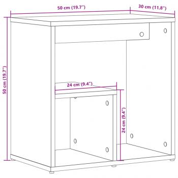 Beistelltisch Grau Sonoma 50x30x50 cm Holzwerkstoff