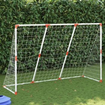 ARDEBO.de - Fußballtor für Kinder mit Bällen 2-in-1 Weiß 184x64x124 cm