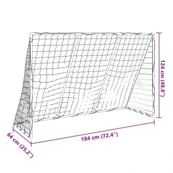 Fußballtor für Kinder mit Bällen 2-in-1 Weiß 184x64x124 cm