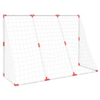 Fußballtor für Kinder mit Bällen 2-in-1 Weiß 184x64x124 cm