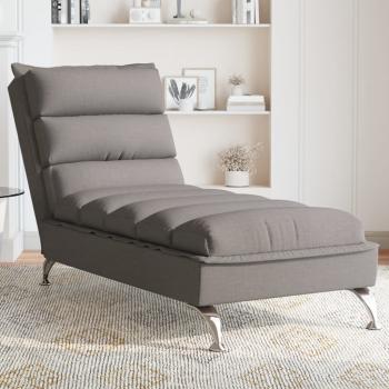 ARDEBO.de - Chaiselongue mit Kissen Taupe Stoff