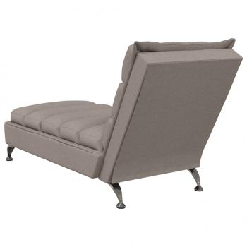 Chaiselongue mit Kissen Taupe Stoff