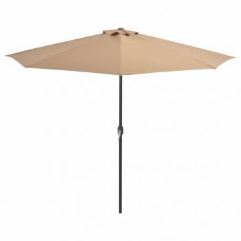 Balkon-Sonnenschirm mit Alu-Mast Taupe 300x155 cm Halbrund