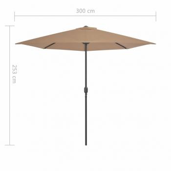 Balkon-Sonnenschirm mit Alu-Mast Taupe 300x155 cm Halbrund