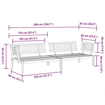 Garten-Ecksofas aus Paletten 2 Stk. Massivholz Akazie