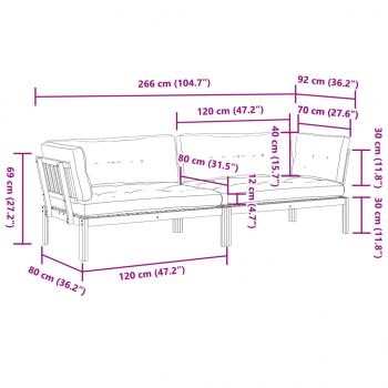 Garten-Ecksofas aus Paletten 2 Stk mit Kissen Massivholz Akazie