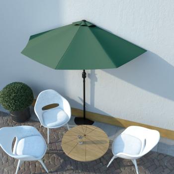 ARDEBO.de - Balkon-Sonnenschirm mit Alu-Mast Grün 270x144 cm Halbrund