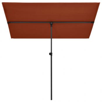 Sonnenschirm mit Aluminium-Mast 2x1,5 m Terracotta-Rot 