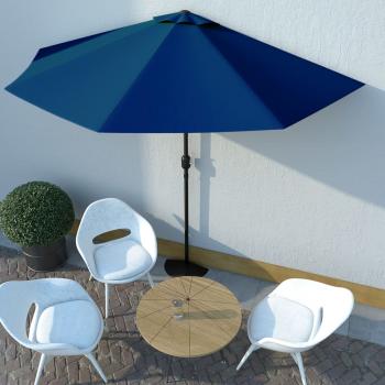 ARDEBO.de - Balkon-Sonnenschirm Alu-Mast Blau 300x155x223cm Halbrund