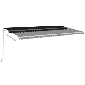 Markise Manuell Einziehbar mit LED 600x300 cm Anthrazit