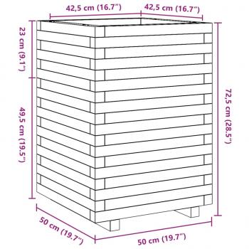 Pflanzkübel 50x50x72,5 cm Kiefernholz Imprägniert