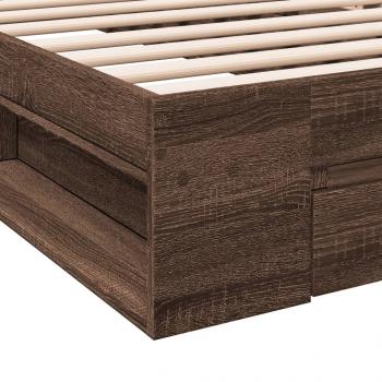 Bettgestell mit Schublade Braun Eiche 90x190 cm Holzwerkstoff