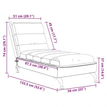 Massage-Chaiselongue mit Kissen Braun Stoff