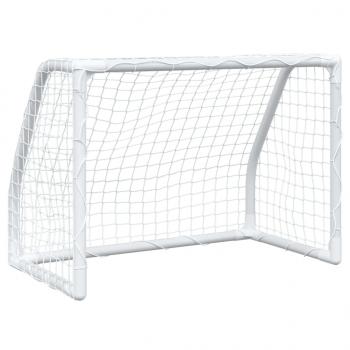 Fußballtore für Kinder 2 Stk. mit Ball Weiß 64x35x48 cm Metall