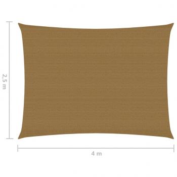 Sonnensegel 160 g/m² Taupe 2,5x4 m HDPE