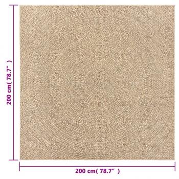 Teppich ZIZUR 200x200 cm Jute-Optik Indoor und Outdoor