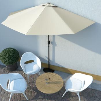 ARDEBO.de - Balkon-Sonnenschirm mit Alu-Mast Sandfarben 300x155 cm Halbrund