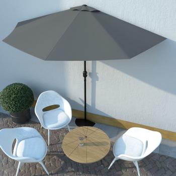 ARDEBO.de - Balkon-Sonnenschirm mit Alu-Mast Anthrazit 300x155 cm Halbrund