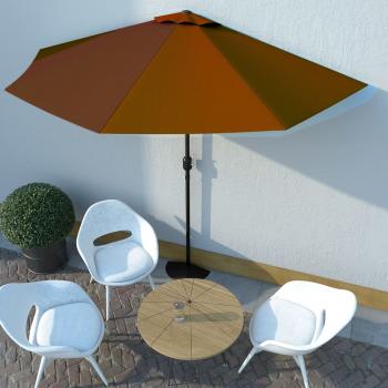 ARDEBO.de - Balkon-Sonnenschirm Alu-Mast Terrakotta 300x155x223cm Halbrund