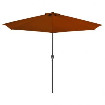 Balkon-Sonnenschirm Alu-Mast Terrakotta 300x155x223cm Halbrund