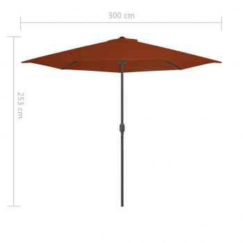 Balkon-Sonnenschirm Alu-Mast Terrakotta 300x155x223cm Halbrund