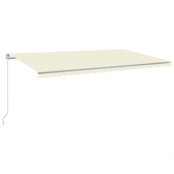 Markise Manuell Einziehbar mit LED 600x350 cm Creme