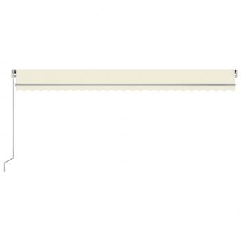 Markise Manuell Einziehbar mit LED 600x350 cm Creme