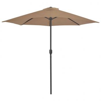 Balkon-Sonnenschirm mit Alu-Mast Taupe 270x144 cm Halbrund