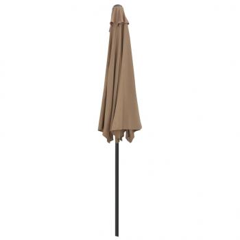 Balkon-Sonnenschirm mit Alu-Mast Taupe 270x144 cm Halbrund