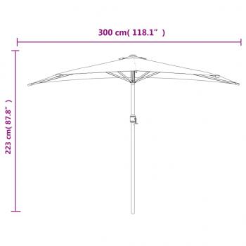 Balkon-Sonnenschirm mit Alu-Mast Grün 300x155 cm Halbrund