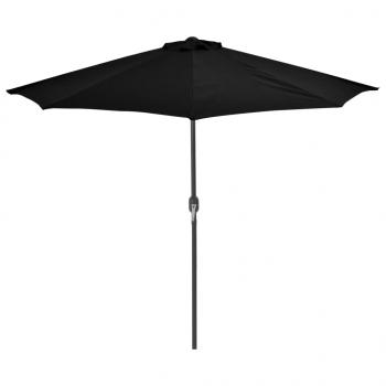 Balkon-Sonnenschirm Alu-Mast Schwarz 270x144x222cm Halbrund